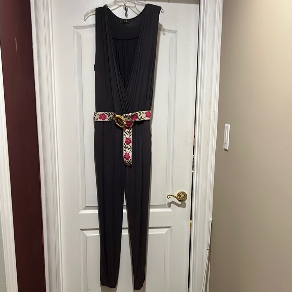POL acid washed charcoal Jumpsuit